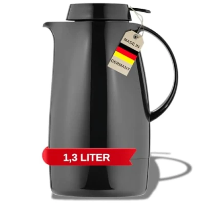 Image de Helios Servitherm Bouteille Isotherme en Plastique Noir 1,3 l