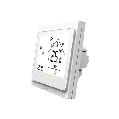 Image de MOES Contrôleur de température Smart Thermostat WiFi, Life/Tuya APP Commande à Distance pour Le Chauffage chaudières Eau gaz 5+2 programmables, Compatible avec Alexa Accueil Google Blanc