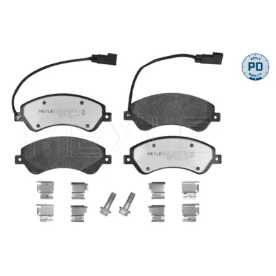 Image de MEYLE 025 244 8518/PD Jeu de plaquettes frein PD Quality Essieu avant contact signal d&#039;usure inclus avec tôle anti bruit