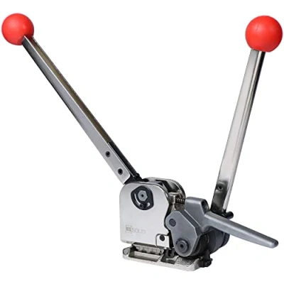 Image de U.S. SOLID Appareil de cerclage pour emballage en acier, machine manuelle métal des largeurs 13 mm, 16 mm et 19 outils combinés sans joint