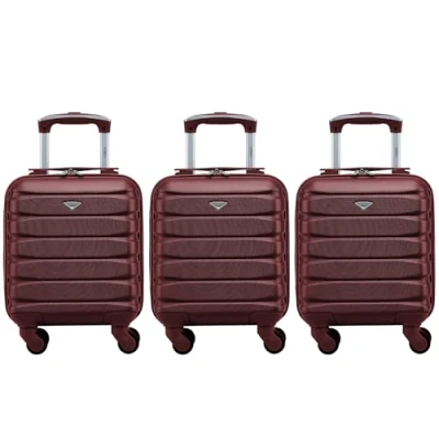 Image de Flight Knight Lot De 3 Valises Rigides Legeres en Abs A 4 Roues Cabine Bagage Main Approuve pour Plus 100 Compagnies Aeriennes, Easyjet Et Taille Maximale Vueling Wizz Air 40x30x20cm
