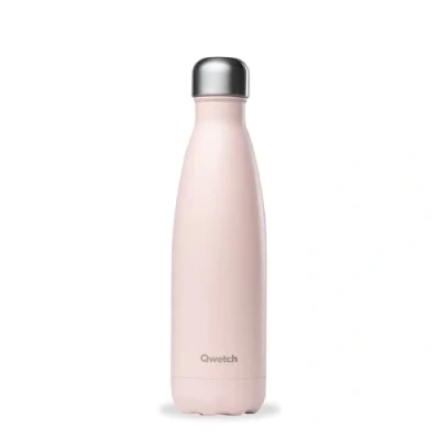 Image de QWETCH Bouteille Isotherme INOX Maintient Vos Boissons au Chaud Pendant 12 Heures &amp; Frais 24 BPA Free Marque Française (Rose pastel, 500 ML)