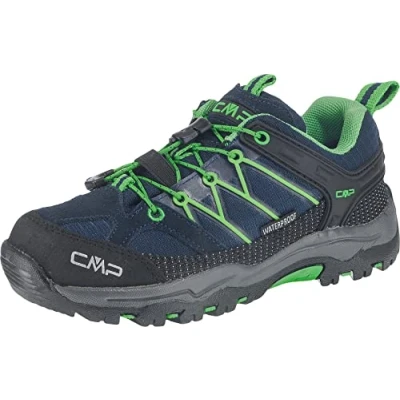 Image de CMP Kids Rigel Low Trekking Shoes WP Mixte Enfant Chaussures de randonnée, Bleu Foncé Vert B Blue Gecko, 28 EU