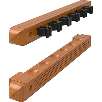 Image de Fat Cat Holds 6 Cues Support Mural pour Queue de Billard en Bois Dur Mixte, chêne