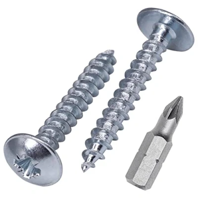 Image de Lot de 100 vis à bois en acier zingué Tête réglage modifiée autotaraudeuse 3,0 x 20 mm