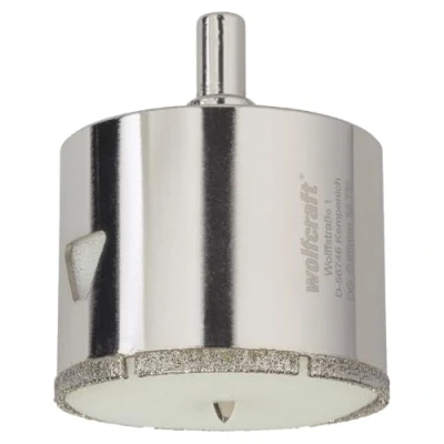Image de wolfcraft 5930000 Trépan Diamant &quot;Ceramic&quot; Diamètre 65 mm Queue 10 avec Foret de Centrage