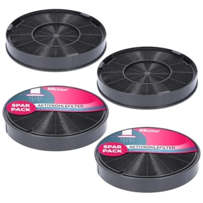 Image de 4x filtres à charbon actif Ø 200 mm, EFF62, Ensemble de 4 pour hottes aspirantes convient Franke 112.0016.755, AEG 9029793578, Bosch/Siemens 00748732, Miele 6532971 filtre hotte aspirante