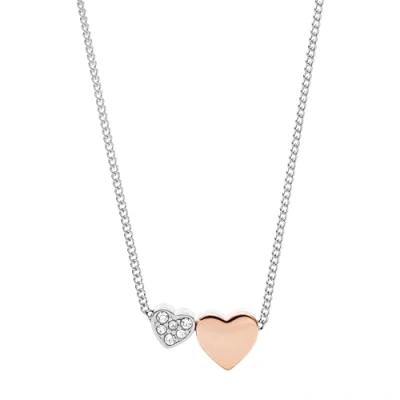 Image de Fossil Collier Pour Femmes Motifs Vintage, Longueur 40.6 Cm, Extension 5.1 Cm En Acier Inoxydable Argenté, JF03097998