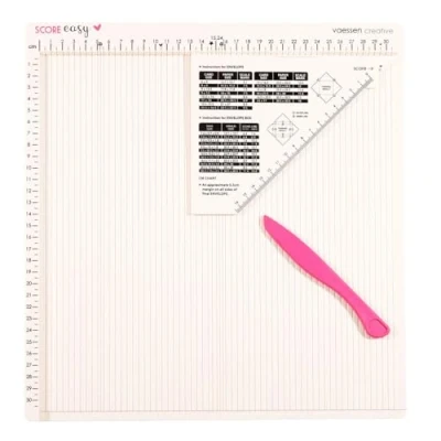 Image de Vaessen Creative Score Easy Plaque de Rainurage en cm avec Plieuse Os et Guide pour Fabriquer des Cartes Loisirs Créatifs du Papier, Blanc Cassé, 30,5 x