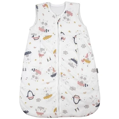 Image de TupTam Gigoteuse Bébé tout au long de l&#039;année, certifiée OEKO TEX, 2.5 TOG, Unisexe, Fées Animaux Jaune Rose Bleu Gris, 56 62