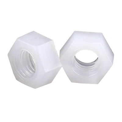 Image de Lot de 100pcs Ecrous Hexagonals Fixation Filetage Métrique en Nylon Blanc(M3)