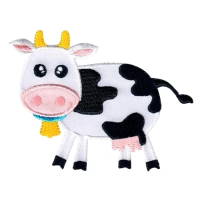 Image de PatchMommy Patch Écusson Brodé Thermocollant en Forme de Vache Pièce Brodée à Coudre ou Coller au fer Repasser pour Enfant et Bébé