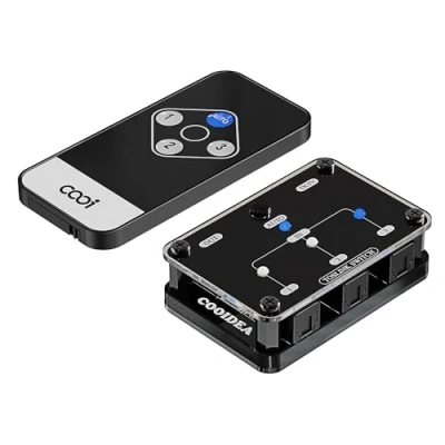 Image de COOIDEA SPDIF Toslink Automatique Switcher Commutateur Optique Numérique 3x1 avec Télécommande sans Fil Prend en Charge 192k/24 Bits PCM2.0 DTS Dolby AC3 Compatible TV/Xbox/Lecteur Blu Ray/PS