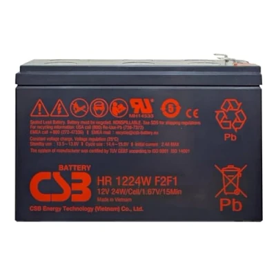 Image de Batterie CSB HR, 1224 W, F2F1, 12 V, 24 au plomb, 1,67 V/15 min