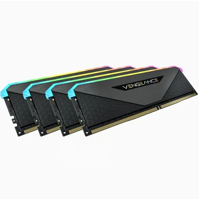 Image de Corsair Vengeance RGB RT 32Go (4x8Go) DDR4 3600MHz C18 Mémoire de Bureau (Éclairage Dynamique, Optimisé pour AMD 300/400/500 Series, Compatible avec Intel Series) Noir