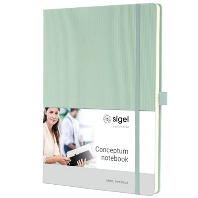 Image de SIGEL CO681 Conceptum Carnet de notes, ligné, environ A4, vert, couverture rigide, 194 pages