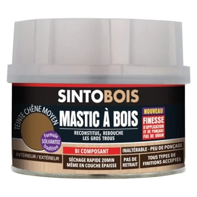 Image de Sinto Mastic a bois sintobois fin Finition.Blanc Cond. ml.170