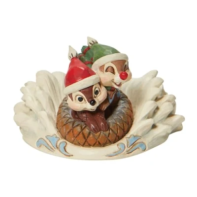 Image de Enesco Disney Traditions Chip n&#039; Dale Soucoupe Multicolore 6008975 2.16 in H x 3.2 W 3.54 L