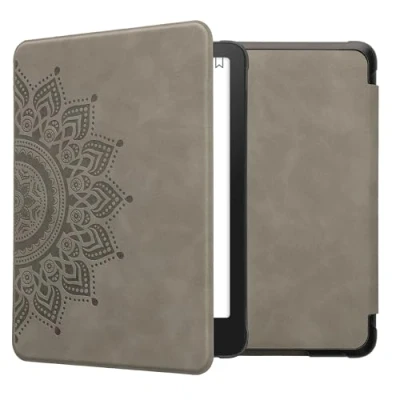 Image de kwmobileÉtui Compatible avec Amazon Kindle Paperwhite (12. Gen 2024)/Kindle Colorsoft Coque Étui à Rabat magnétique tabletteeReader Similicuir Gris