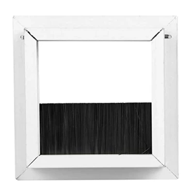 Image de Passe Câble carré encastrable en Aluminium Trou De Couvercle Bureau Fil D&#039;ordinateur Sortie Rangée Carrée Insérer Brosse À Cheveux avec 4mm Épais pour La Gestion Bureau(Small)