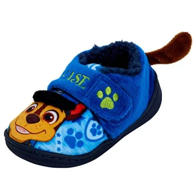 Image de Paw Patrol Chaussons pour garçons, Chase, ruban anti déchirure bleu, taille 6 UK 23 EU