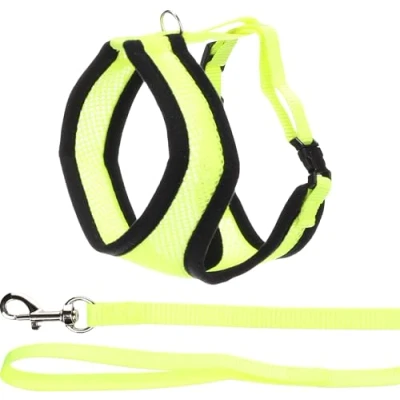 Image de Flamingo Harnais avec Laisse pour Chaton Harms Jaune Taille A:32cm B:36 48cm C:110cm x 10 2mm Réglable et Confortable, Idéal Races comme Maine Coon, Bengal, Siamois Plus