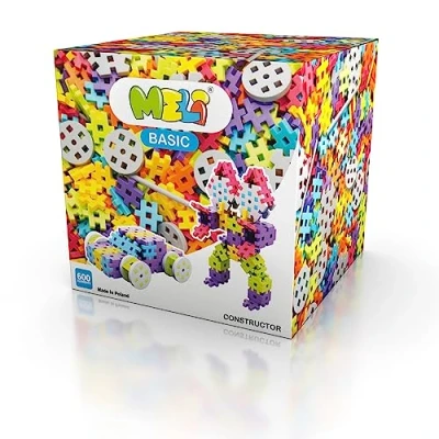 Image de Meli Basic Constructor Lot de 600 Jouets créatifs colorés