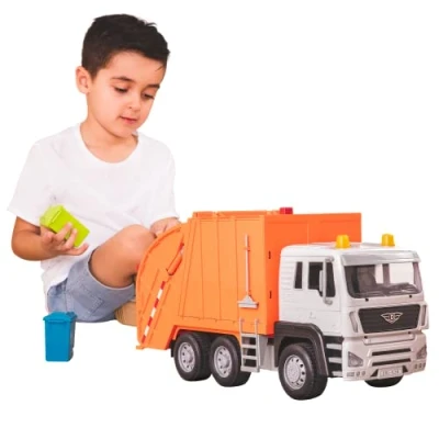 Image de DRIVEN by Battat — WH1100Z Camion Poubelle de Recyclage la Série Standard Inclut Poubelles, Balai Lumières et sons Dès 3 ans Orange ‎53.59 x 20.9 26.95 cm