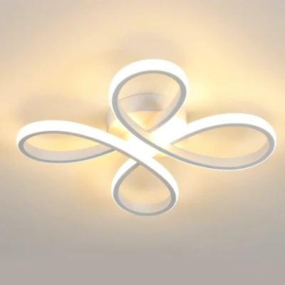 Image de Comely Plafonnier LED Moderne, Lampe de Plafond 30W 3400LM, Luminaire Forme Fleur pour Couloir, Balcon, Chambre, Salon, Salle à Manger, Lumière Chaude 3000K, 30cm, Blanc