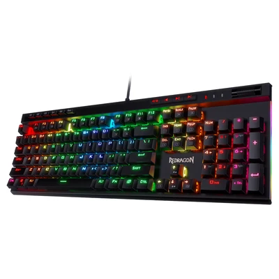 Image de Redragon K580 VATA Disposition américaine Clavier de Jeu mécanique rétroéclairé, commutateurs Marron, Touches Macro 104 et Commandes multimédias dédiées, Enregistrement intégré