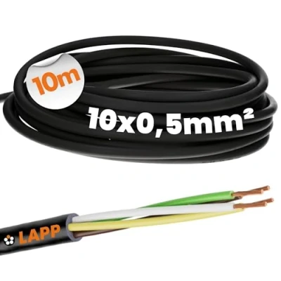 Image de Lapp 1030261 LiYY Câble de commande en PVC 10 x 0,5 mm² Noir I LED fils données signal soudable