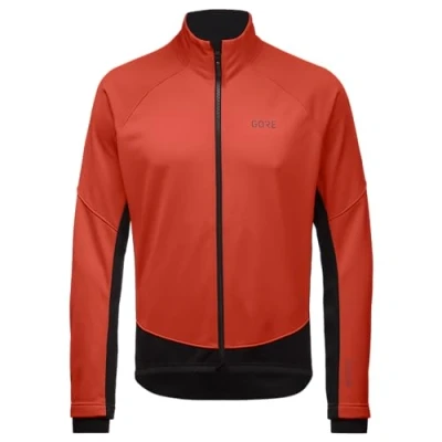 Image de GORE WEAR Veste Thermique de Cyclisme pour Hommes, C3, TEX INFINIUM, WINDSTOPPER, XL, Rouge (flamme)/Noir