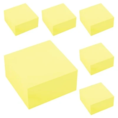 Image de D.RECT ​​ Notes Autocollantes Ensemble de 6 Pièces 76x76mm Repositionnables 6x400 un Bloc Feuilles Fournitures Bureau Couleur Jaune