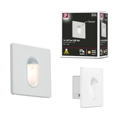 Image de Paulmann 92923 LED mural carré incl. 1x2,7 watts projecteurs Blanc spot plastique lampe encastrée 2700 K, Matière, 1.1 W, 2,7W