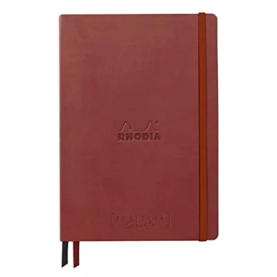 Image de RHODIA 194443C Carnet Rigide Bullet Journal Goalbook Creation Nacarat A5 14,8 x 21 cm Pointillés Dot 160 pages Papier Clairefontaine Maya Noir 120 g/m² 2 Rubans Couverture Simili Cuir