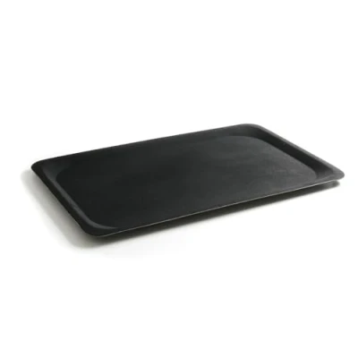 Image de HENDI Plateau de Service antidérapant, rectangulaire, Multi Usage, pour Servir, Gastro, Bar, Restaurant, 370x530x(H) 18mm, Noir, Polyester renforcé Fibres Verre