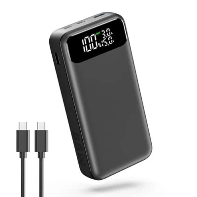 Image de A ADDTOP Batterie Externe, 65W 20000mAh Power Bank Charge Rapide 3 Ports, Chargeur Portable PD3.0 QC 4.0 USB C Input &amp; Output Compatible avec MacBook Pro Surface Go iPad iPhone Steam Deck