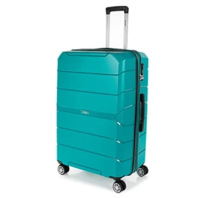 Image de JASLEN Valise Grande Taille Rigide 4 roulettes Résistante XXL Légère Soute Avion de Voyage en Matériau PP. Combinaison TSA, Vert
