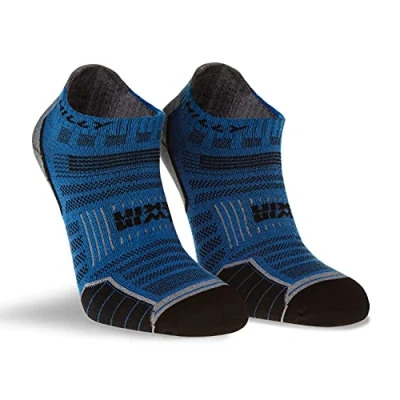 Image de Hilly Twin Skin Socklet Min Cushioning Chaussettes de Course, Noir/Gris chiné, M Mixte