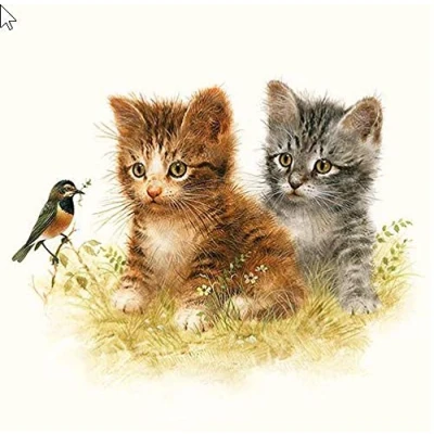 Image de Lot de 20 serviettes table en forme chats d&#039;accès pour les amoureux des animaux 33 x cm