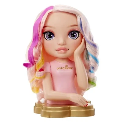 Image de Rainbow High Styling Head 33 cm Bella Ensemble 4 en 1 avec Crèmes Capillaires, Vernis à Ongles, Brosse et Outil de Coloration, Coiffer, Colorer Polir, Rincer Répéter. Enfants 12 Ans