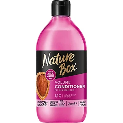 Image de Nature Box Après shampoing Volume Végétalien à 100% d&#039;huile d&#039;amande pressée froid, sans silicone ni parabènes, 385 ml