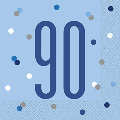 Image de Unique Party Serviettes de Table en Papier, 83563, Bleu/argenté