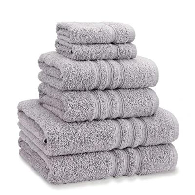 Image de Catherine Lansfield Zero Twist Lot de 6 Serviettes Bain Argenté