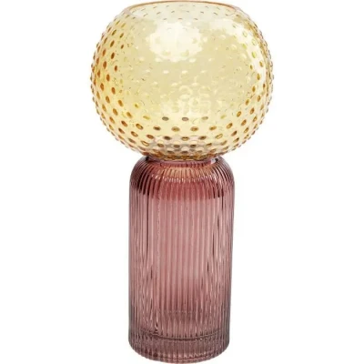 Image de Vase KARE Marvelous Duo Jaune et Rose 31 cm Verre teint Design contemporain