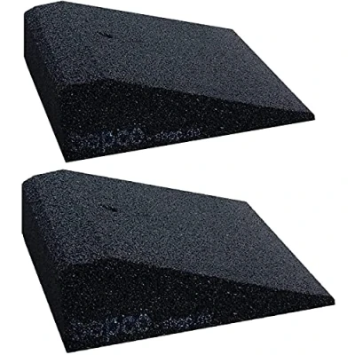 Image de bepco Lot de 2 rampes pour vélo et scooter 25 x 5 cm (L l H) En caoutchouc (noir) Rampe d&#039;accès Avec rondelles fixation