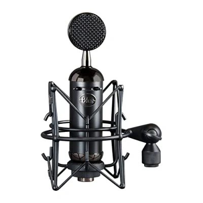 Image de Micro à condensateur XLR Blue Blackout Spark SL pour Enregistrement Pro, Streaming, Gaming, Podcast, Capsule Cardioïde Large, Support Anti Choc et Coque Protection Noir