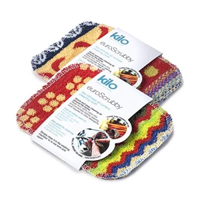 Image de Kilo LSET18 Lot de 2 éponges à récurer Anti Rayures, respectueuses l&#039;environnement, Multicolore, Taille Unique, 17 x 13 cm
