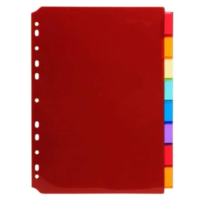 Image de Exacompta Réf. 3908E Carton de 10 Intercalaires en polypropylène translucide avec 8 onglets neutres porte étiquette Livré une planche d&#039;étiquettes détachables Format à classer A4