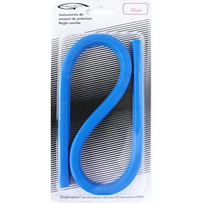 Image de Graphoplex Règle courbe flexible 50 cm bleu
